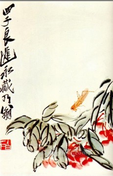 Chino Painting - Qi Baishi impaciencias y langostas tradicionales chinos